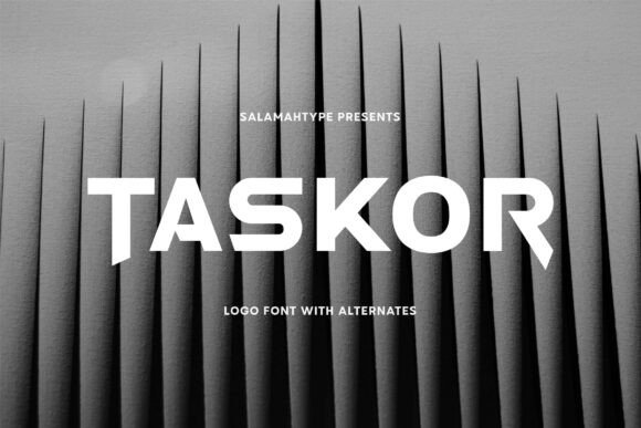 Taskor: Modern Geometric All Caps Font